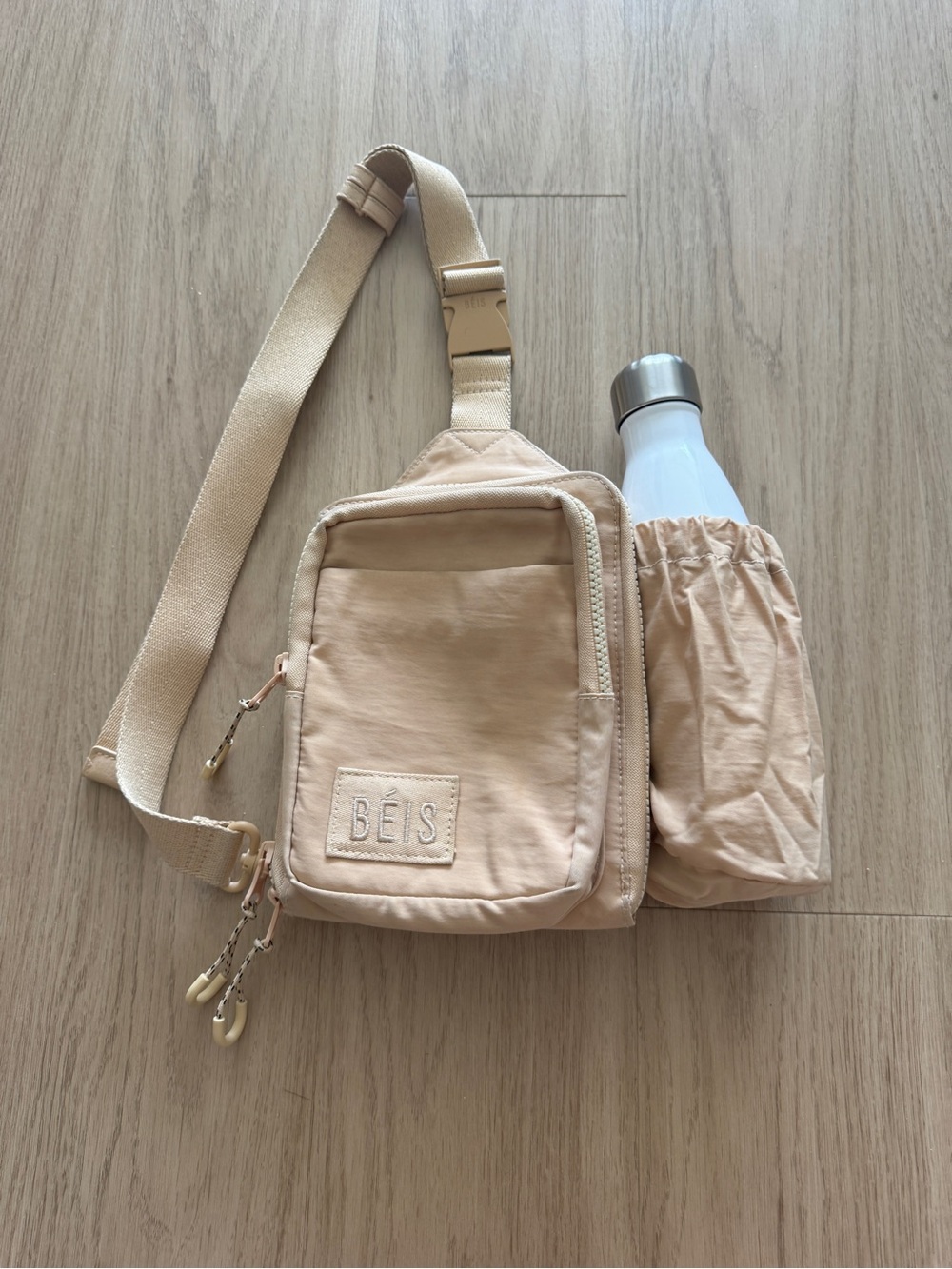 BEIS Crossbody Sling Bag in Nude Pink